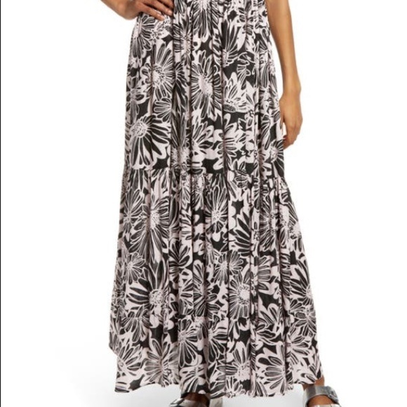 Free People Tiers You Sleeveless Maxi Dress Pink Washed Black combo new small - Picture 8 of 16